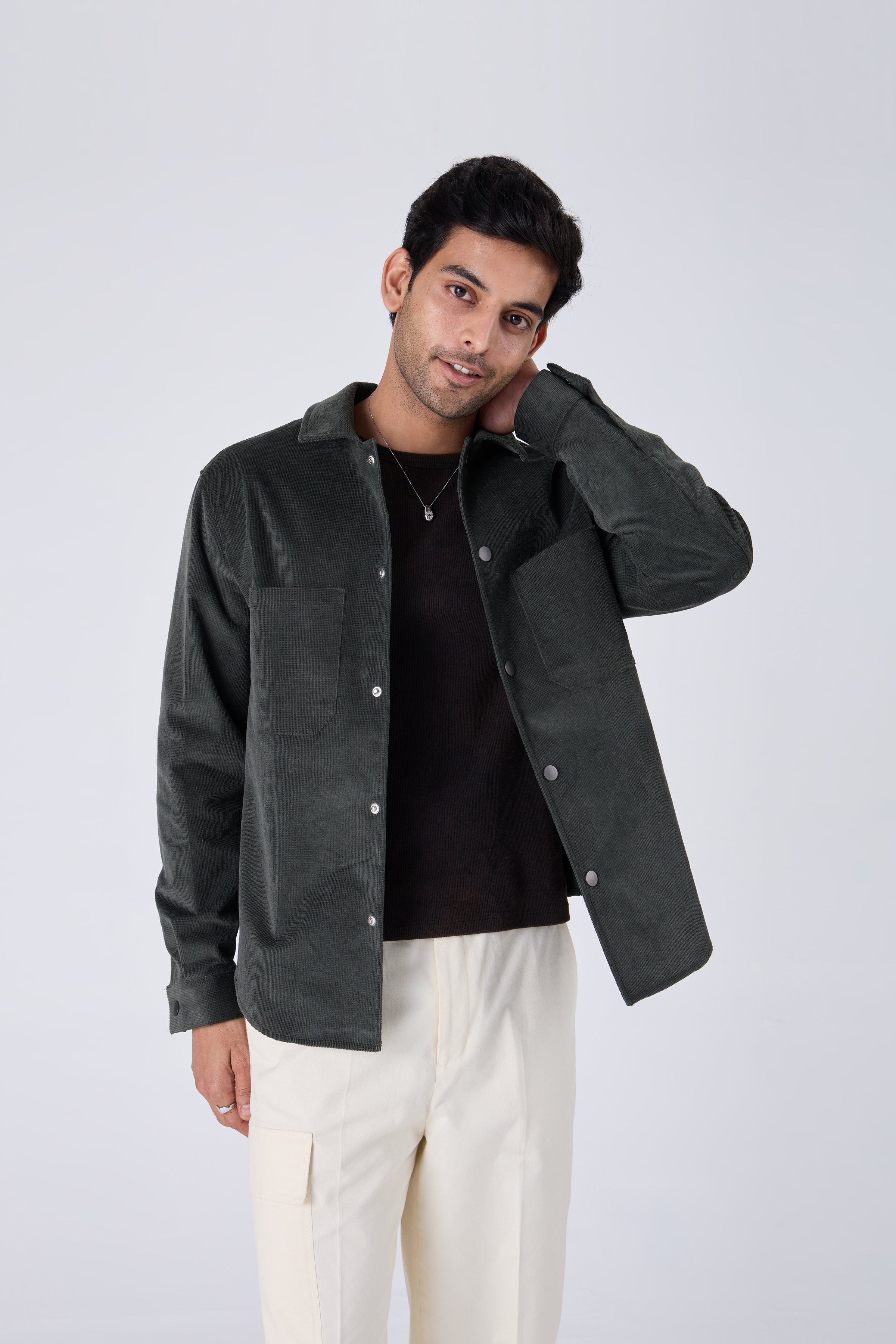 COTTON TEXTURE OVERSHIRT