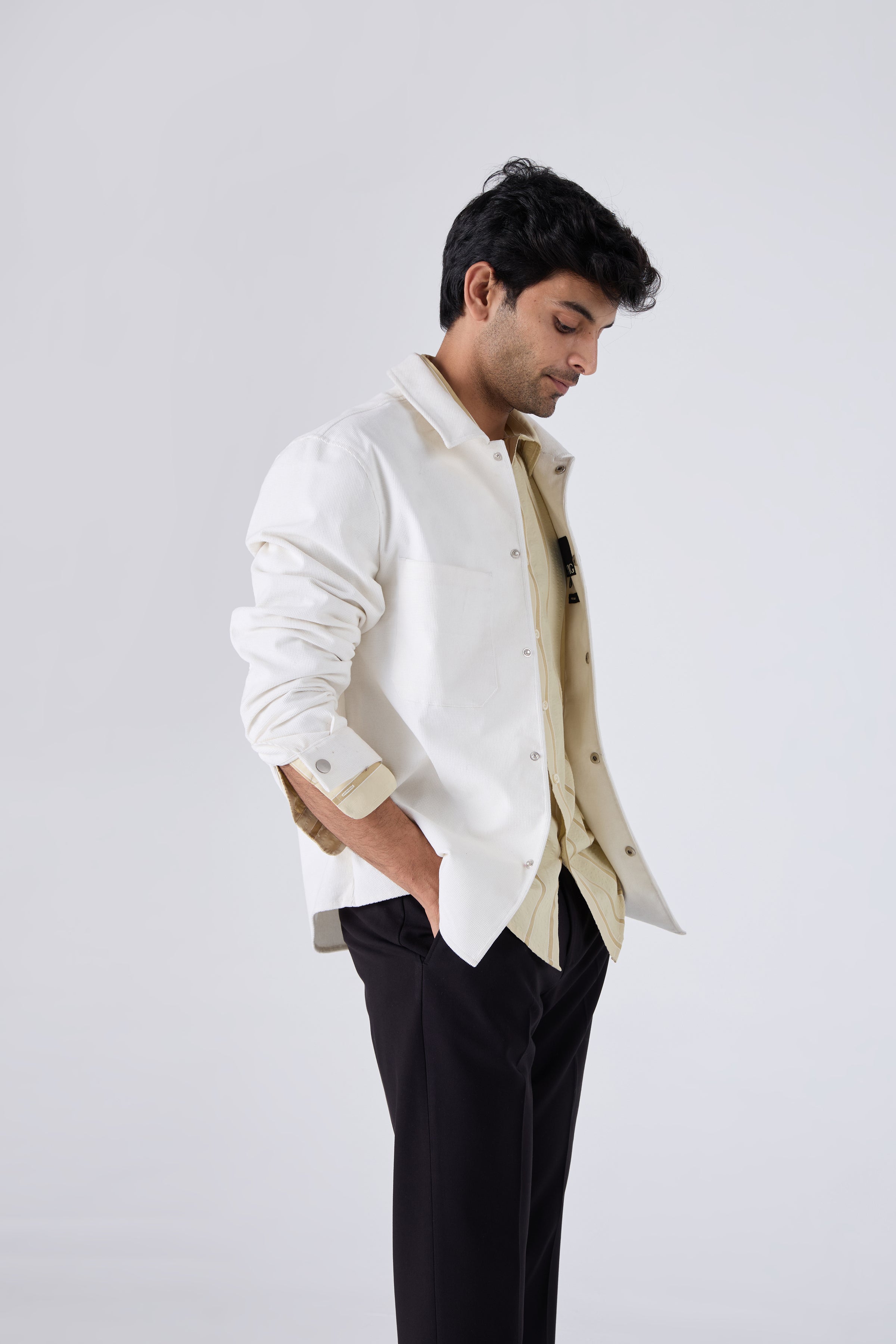 COTTON TEXTURE OVERSHIRT