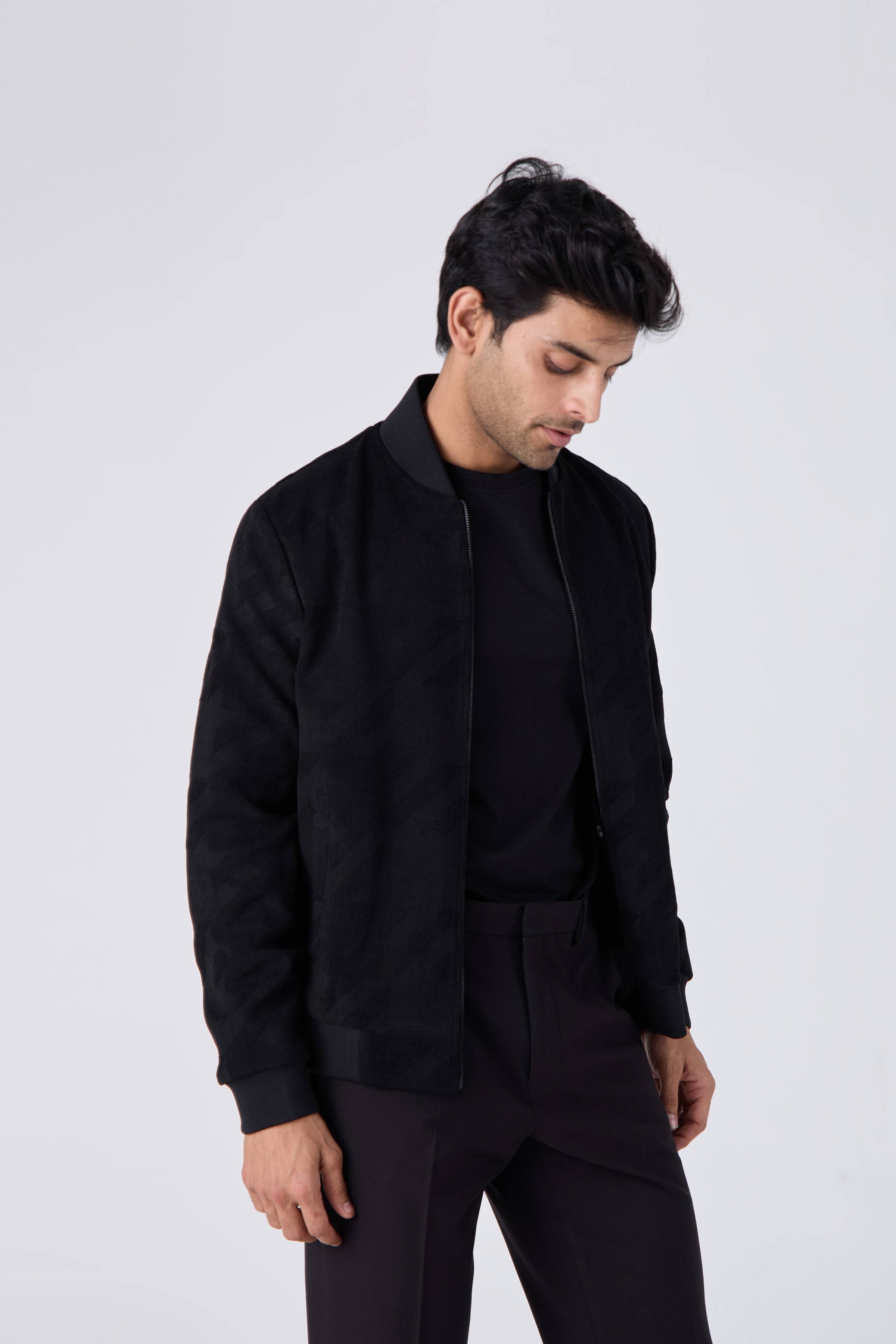 RAISED JACQUARD BOMBER