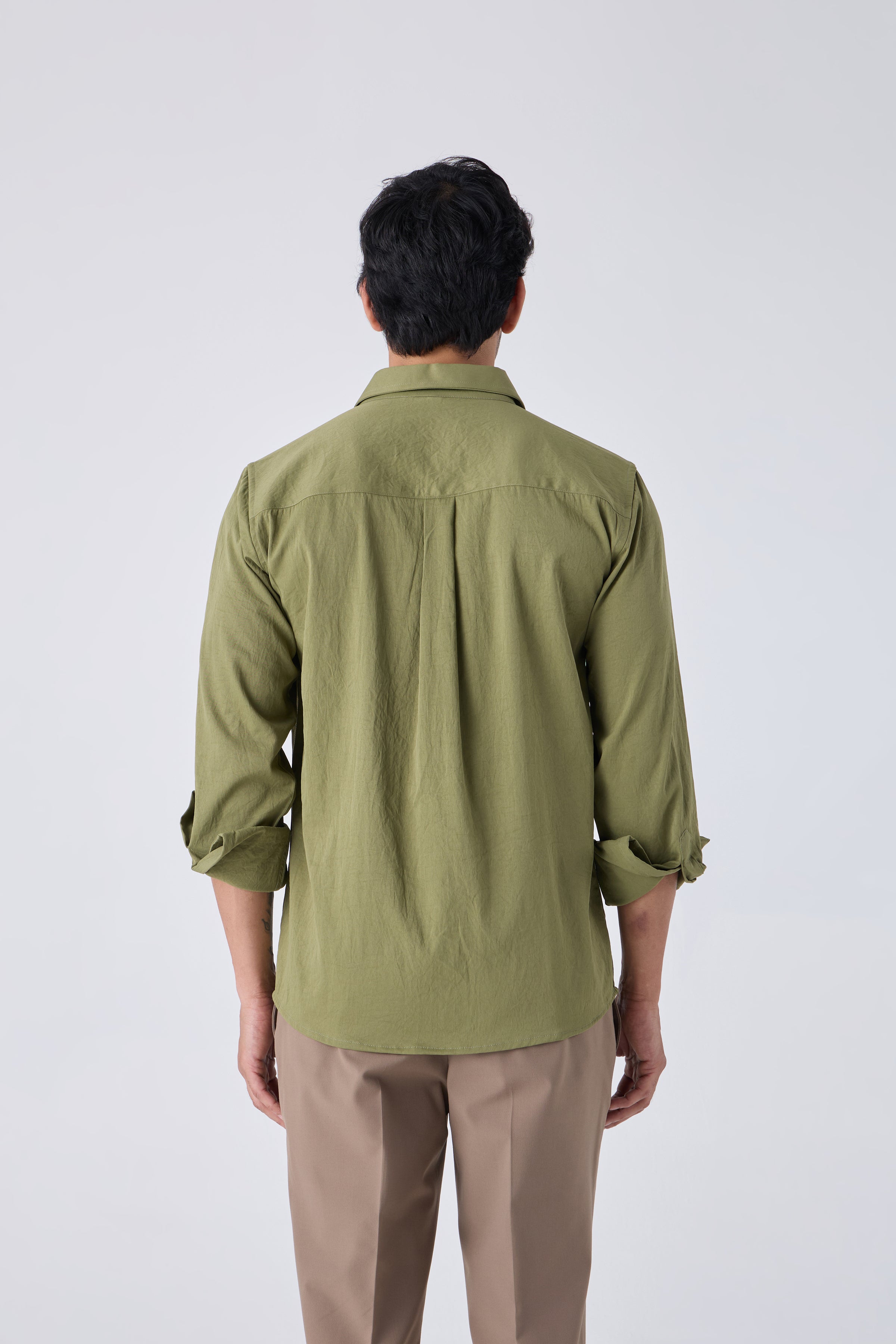 CREASED EFFECT COTTON SHIRT