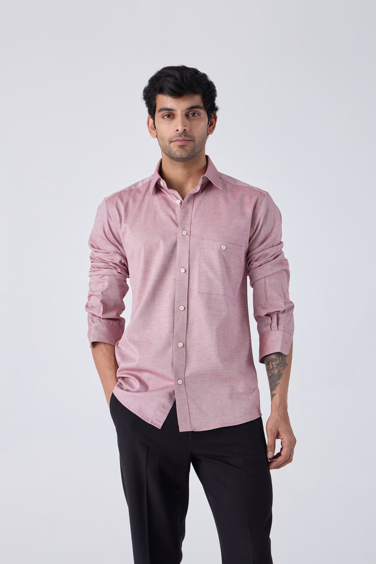 TEXTURED STRECTH SHIRT