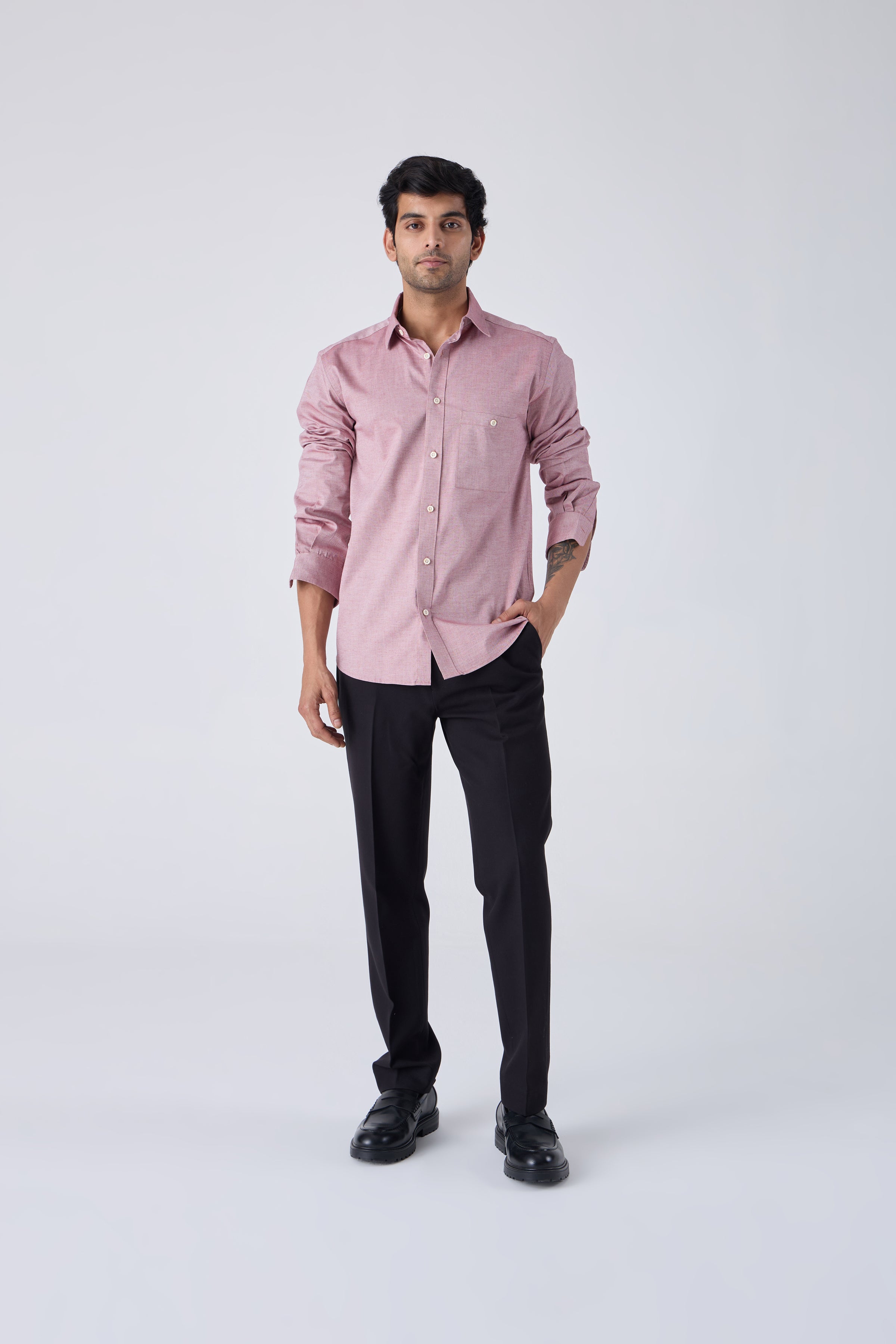 TEXTURED STRECTH SHIRT