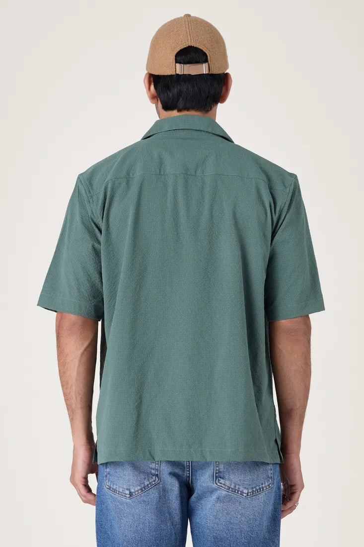 GREEN TEXTURE WEAVE SHIRT