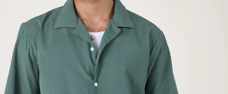 GREEN TEXTURE WEAVE SHIRT
