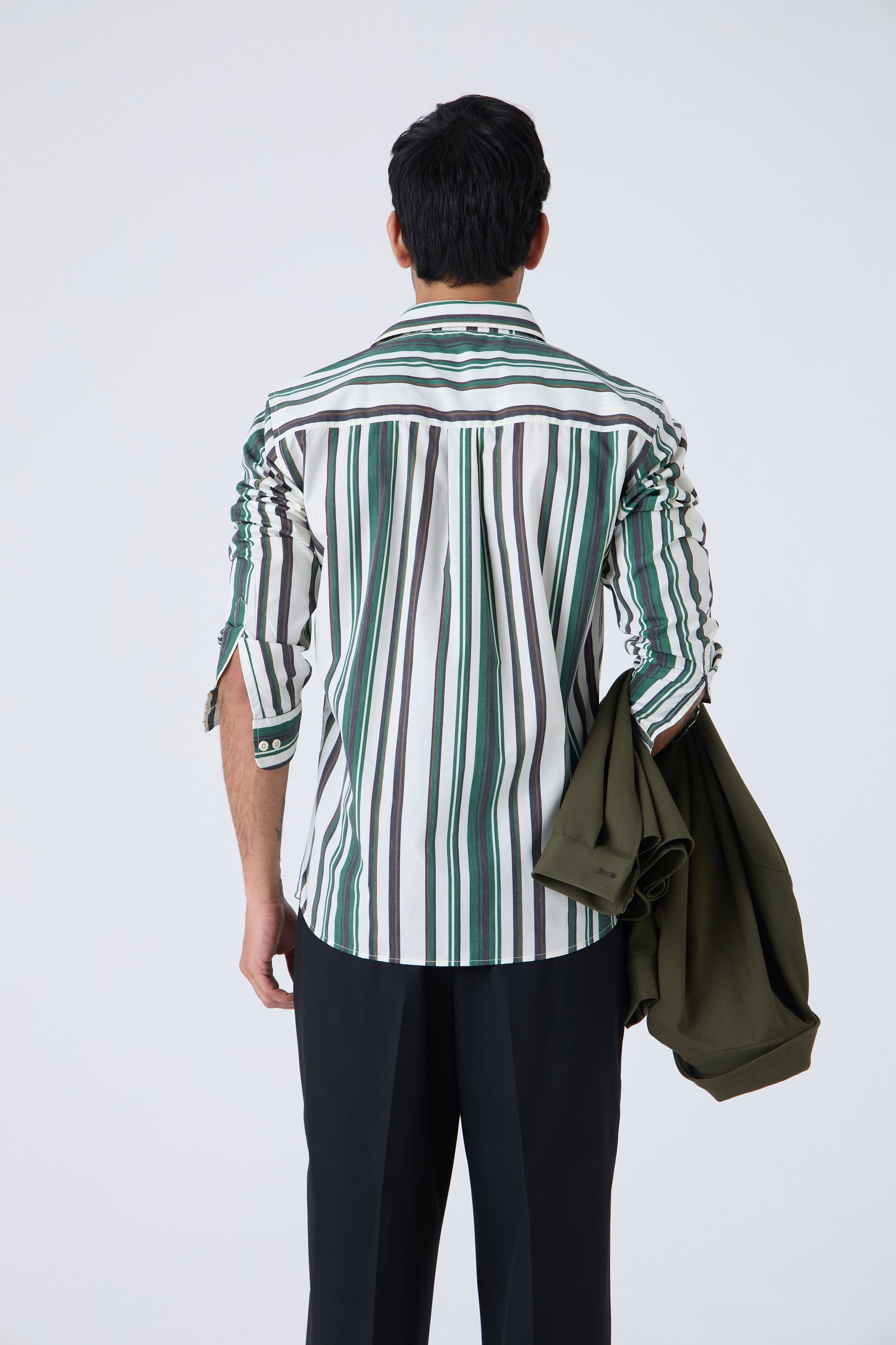 GREEN STRIPED SHIRT