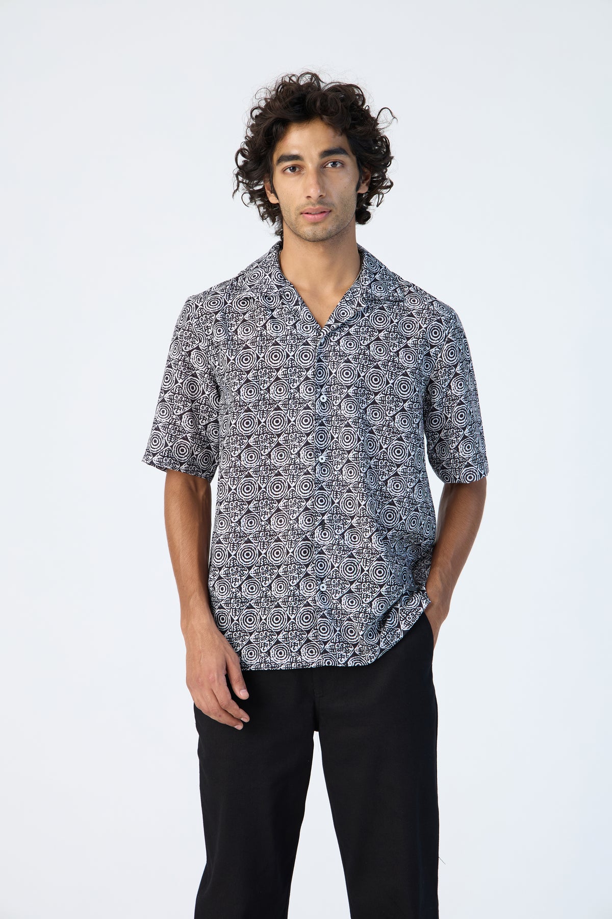 BLACK AZTEC PRINTED SHIRT