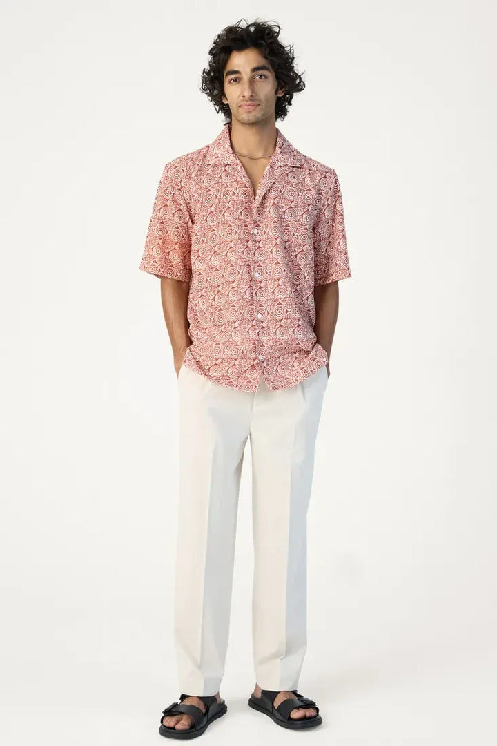 ORANGE AZTEC PRINTED SHIRT - CRAIG