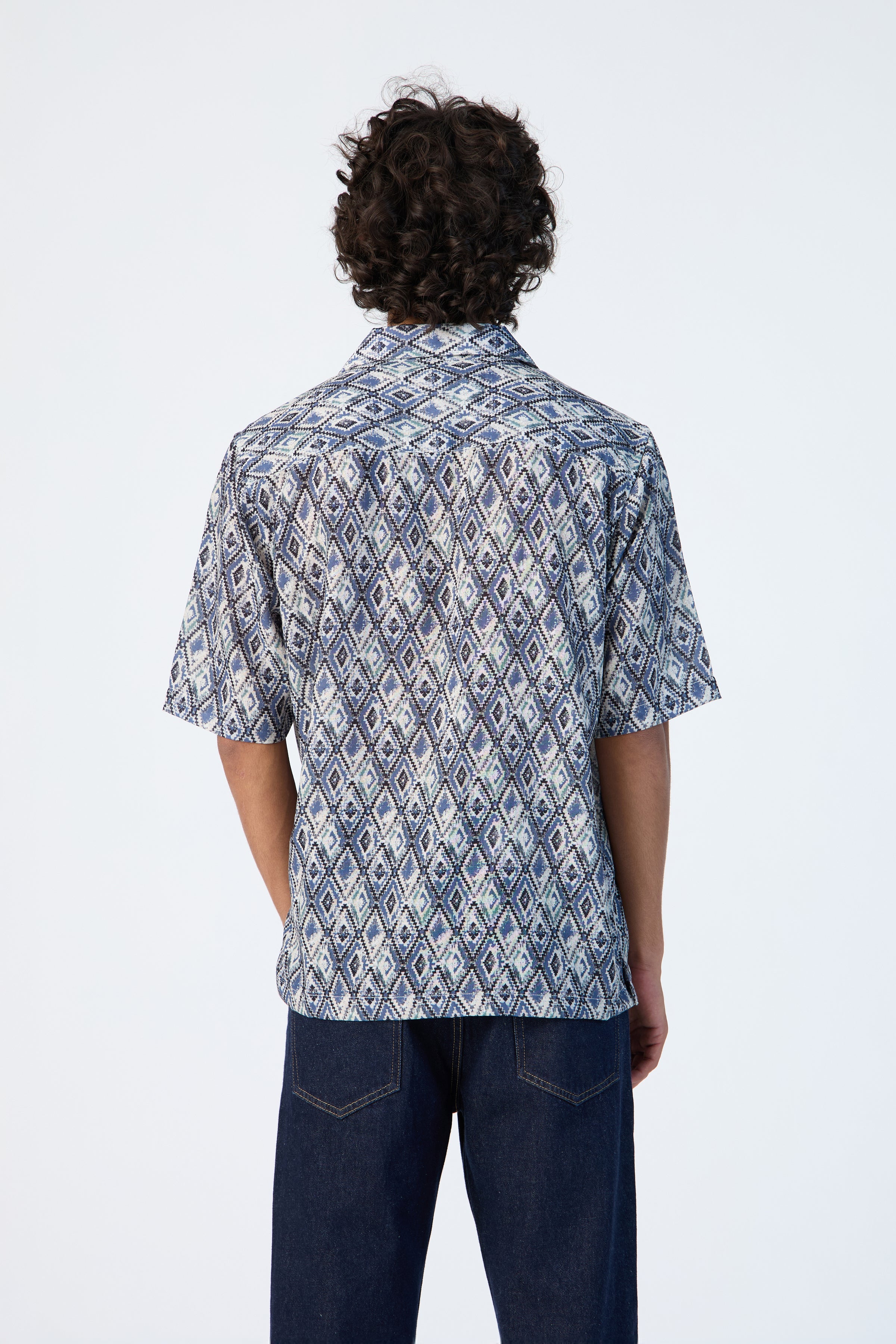 HARLEQUIN BLUE PRINTED SHIRT