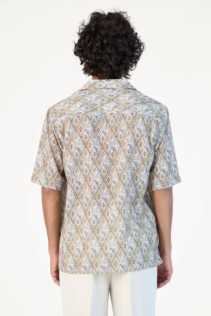 YELLOW HARLEQUIN PRINTED SHIRT
