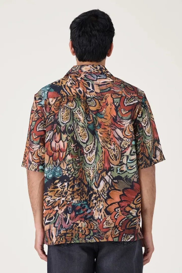BLACK ABSTRACT PRINTED SHIRT - CRAIG
