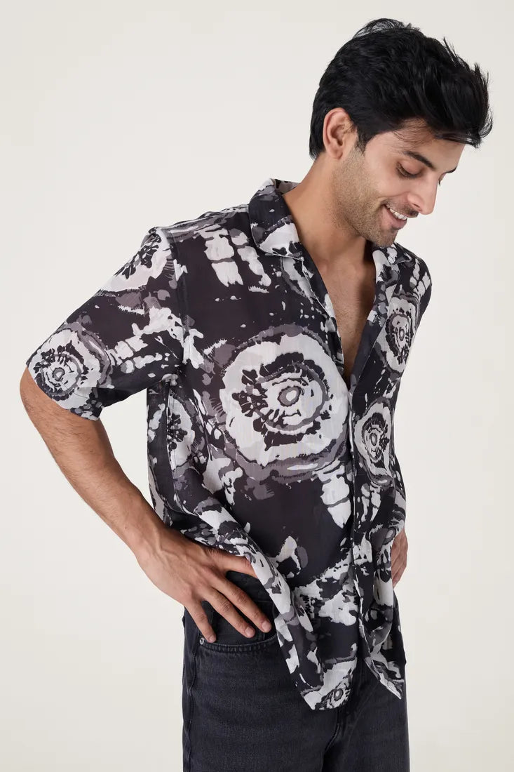 BLACK GALAXY PRINTED SHIRT