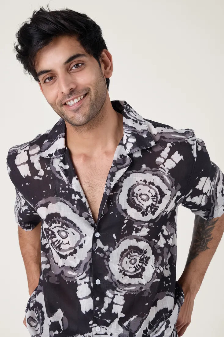 BLACK GALAXY PRINTED SHIRT