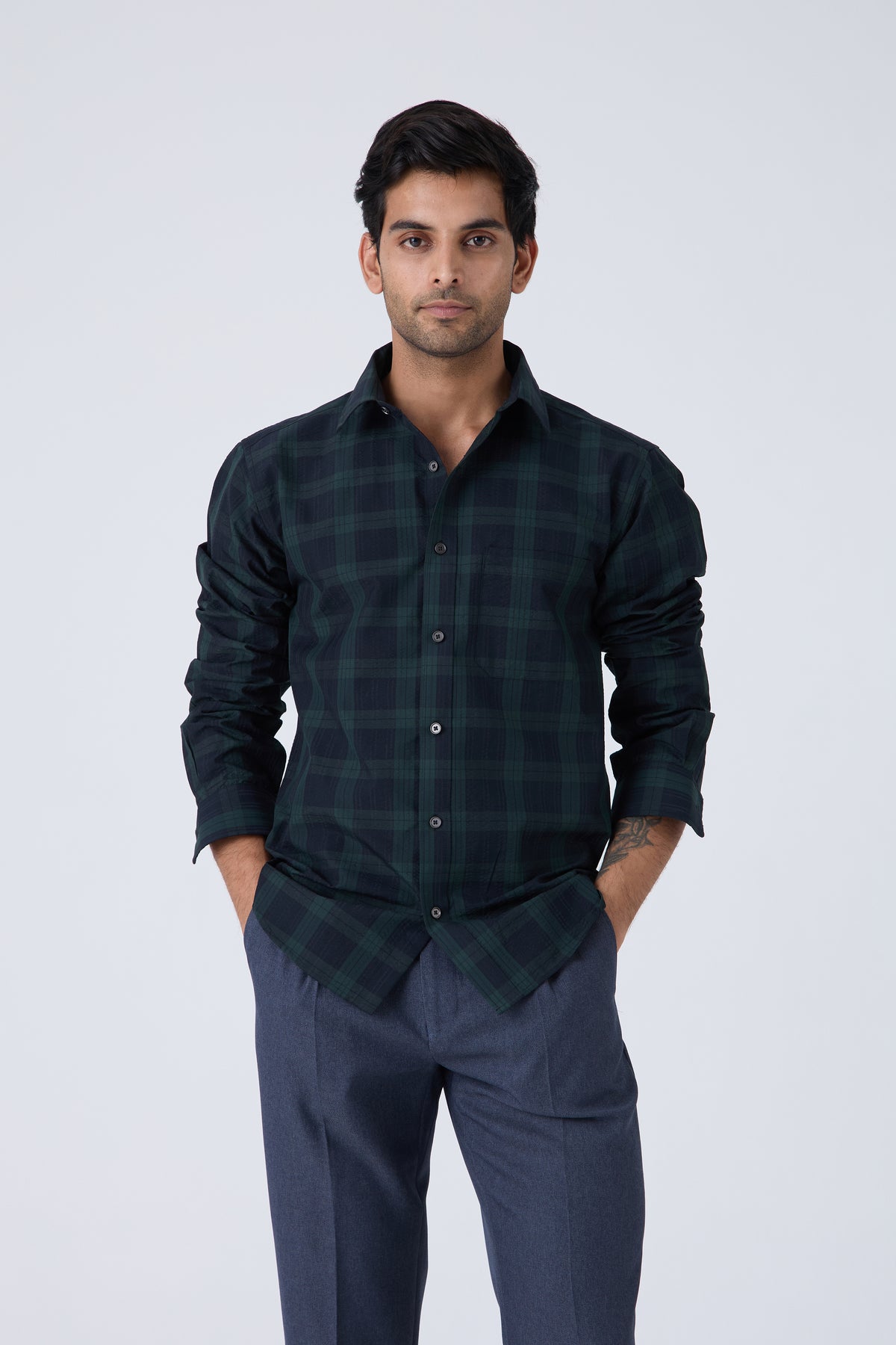 CLASSIC SEERSUCKER CHECKED SHIRT