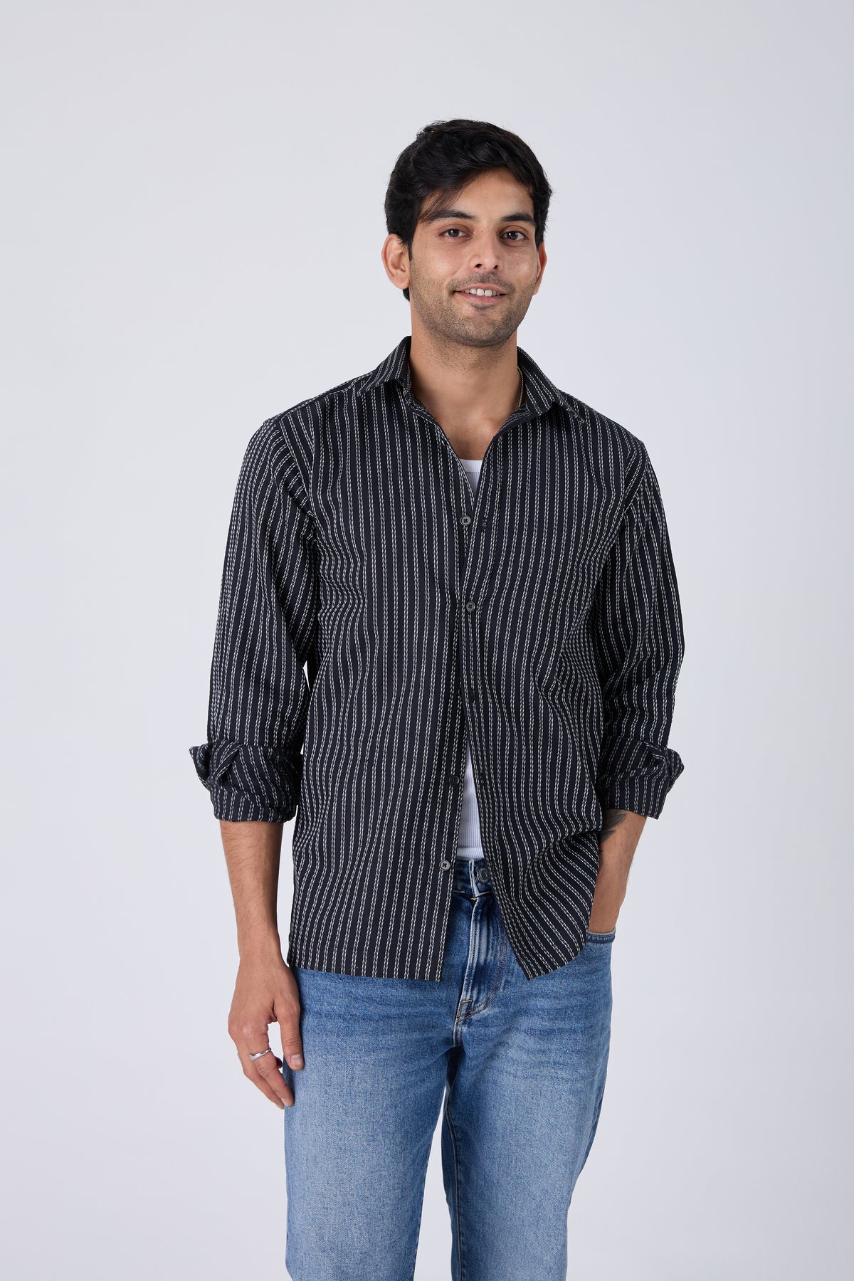 JACQUARD STRIPE SHIRT