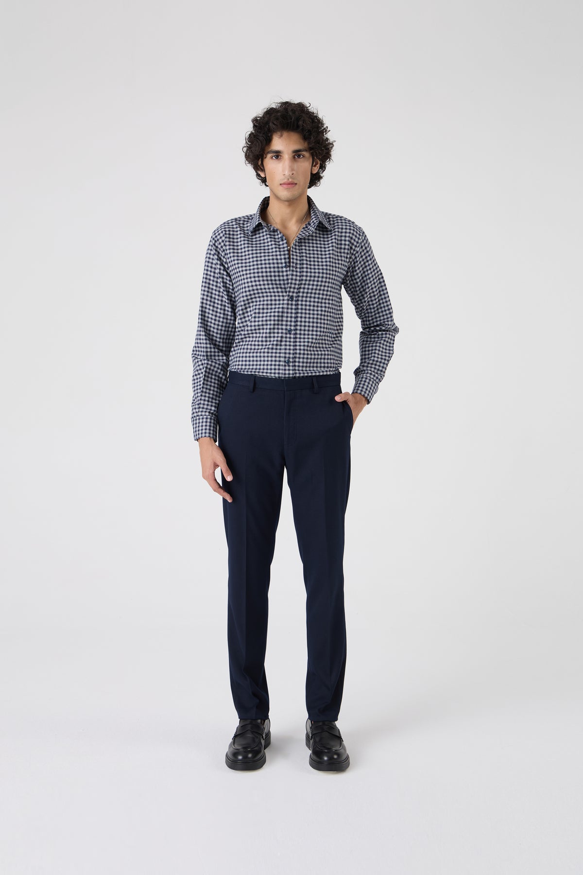 SLIM FIT TWILL TROUSERS