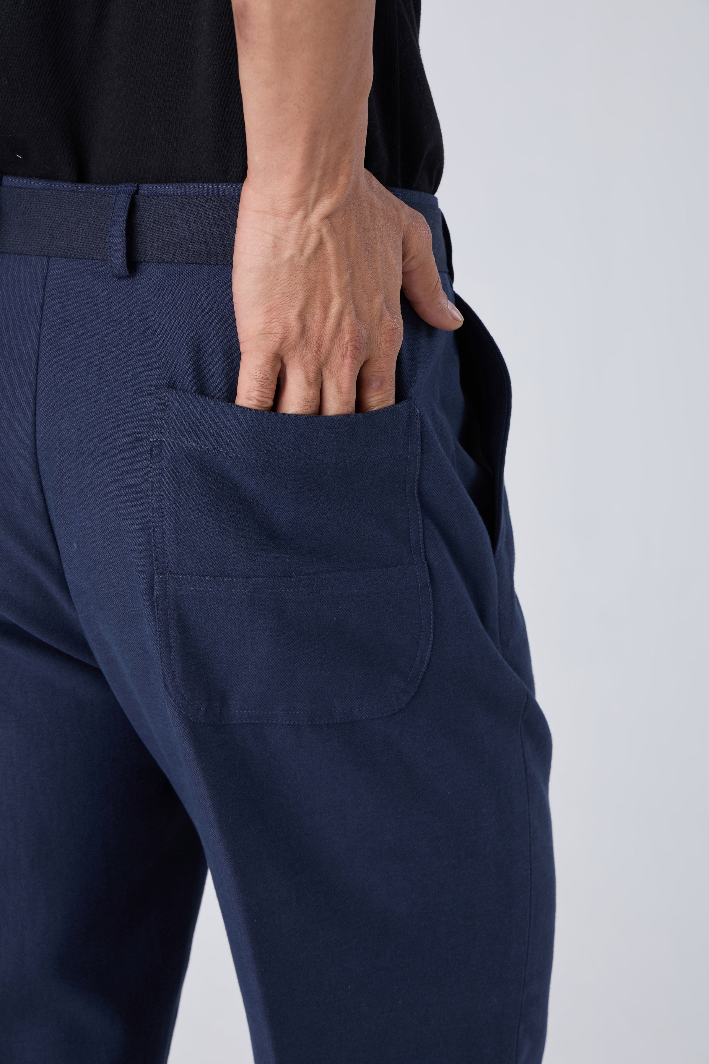 TROUSER WITH SELF FABRIC BELT