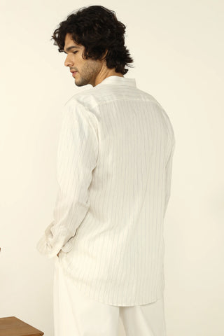 WHITE FLOWING STRIPE SHIRT - CRAIG