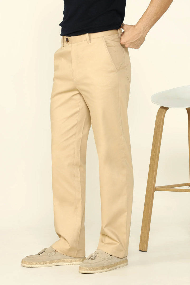 STRAIGHT FIT COMFORT CHINOS BEIGE - CRAIG