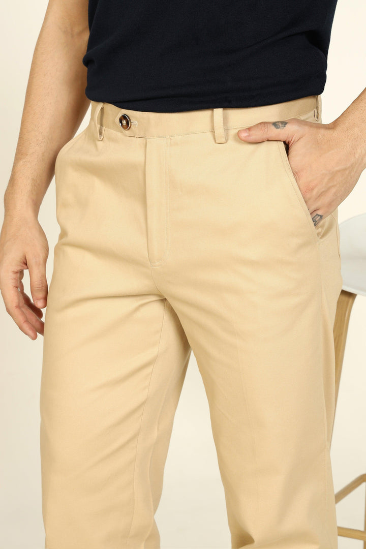 STRAIGHT FIT COMFORT CHINOS BEIGE - CRAIG