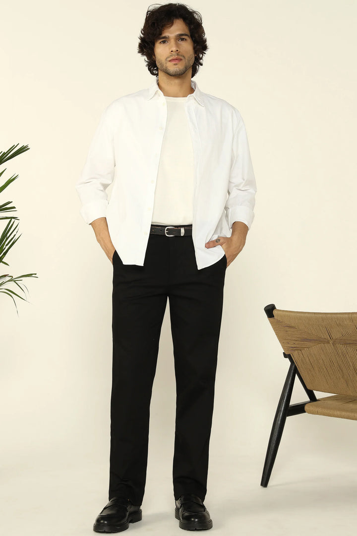 STRAIGHT FIT COMFORT CHINOS BLACK - CRAIG