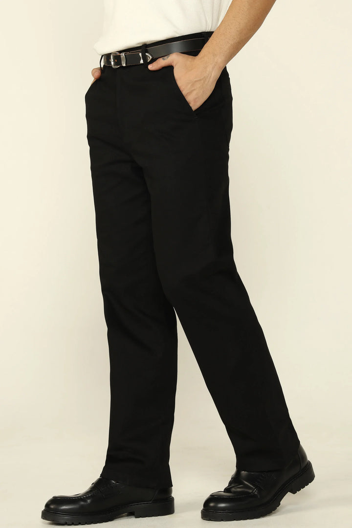 STRAIGHT FIT COMFORT CHINOS BLACK - CRAIG