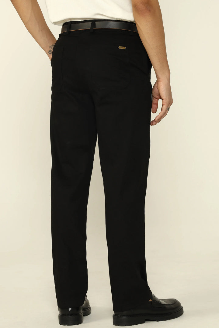 STRAIGHT FIT COMFORT CHINOS BLACK - CRAIG