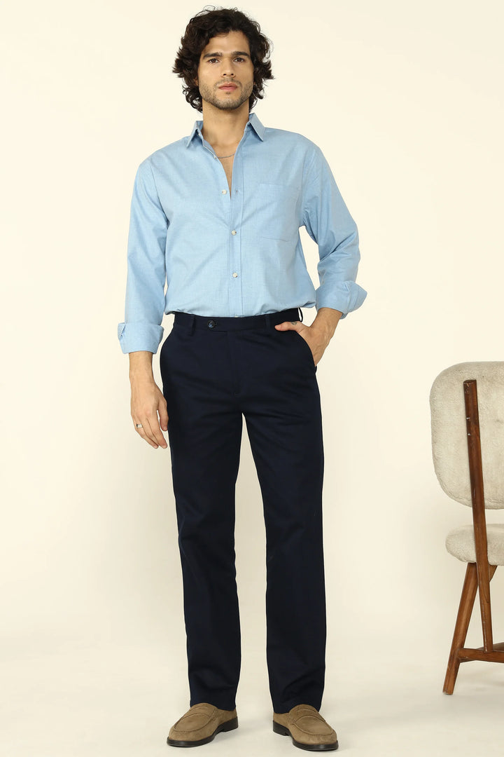 STRAIGHT FIT COMFORT CHINOS NAVY - CRAIG