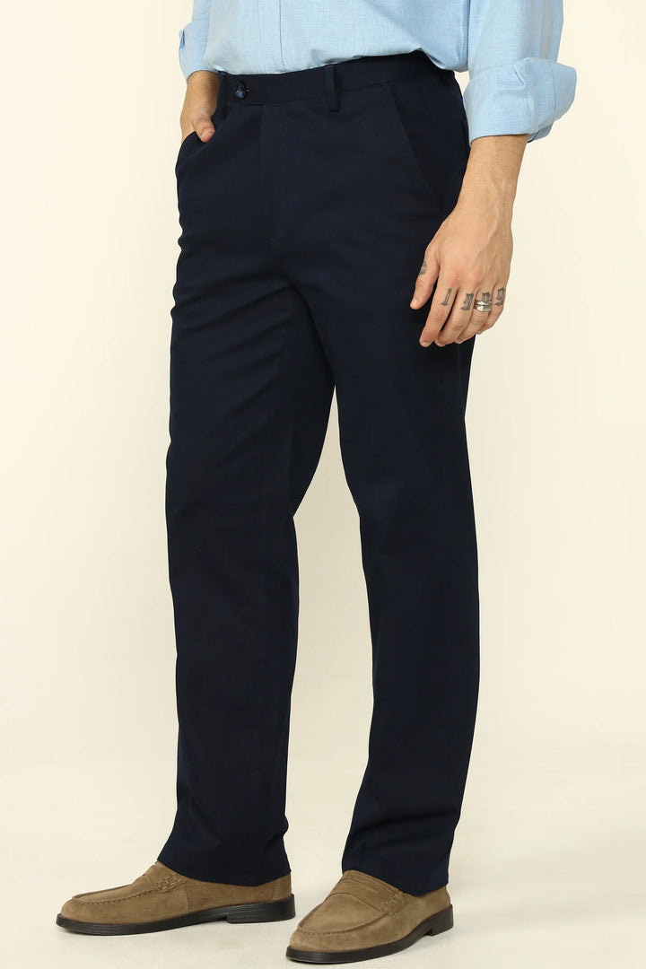 STRAIGHT FIT COMFORT CHINOS NAVY - CRAIG