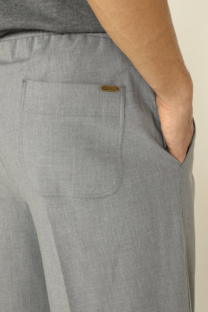 WIDE LEG DRAWSTRING TROUSERS GREY - CRAIG